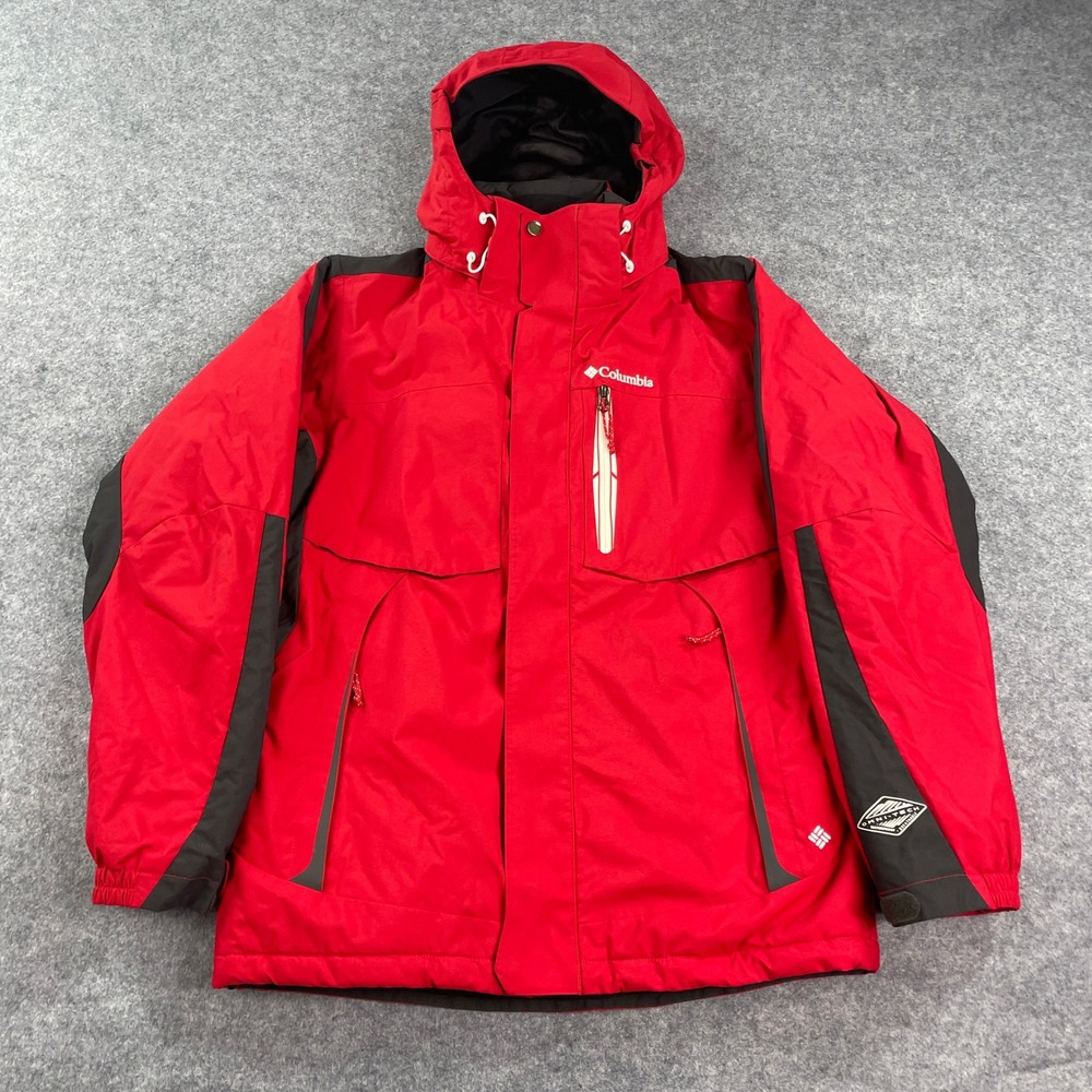 Columbia Womens Jacket Small Red Long Sleeve Full Zip Omni-tech Tech Ski Omni